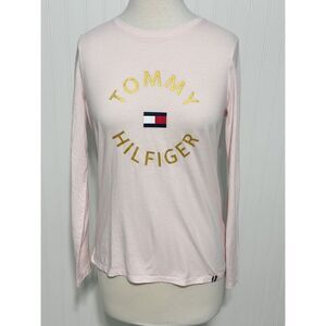 Tommy Hilfiger Sports Women's Crew Neck Long Sleeve Pullover Top Pink Size Small